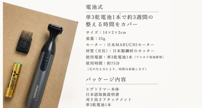 URBANER(アーバナー) 髭トリマー｜日本製モーター・完全防水