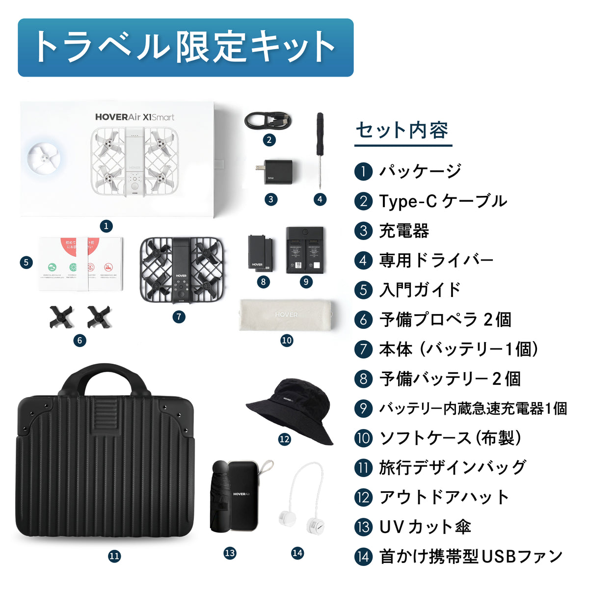 HOVER Air X1黒プレミアセット 充電器・バッテリー×2付き